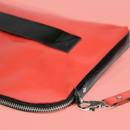 Megan Pink - Handmade Leather Clutch / Leather..